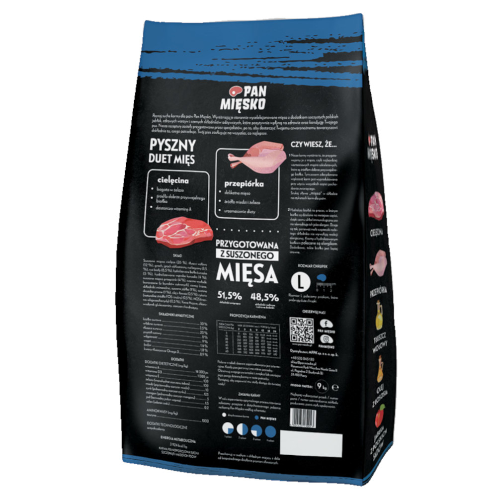 Pan miesko JUNIOR cielęcina z przepiórką L 3 kg