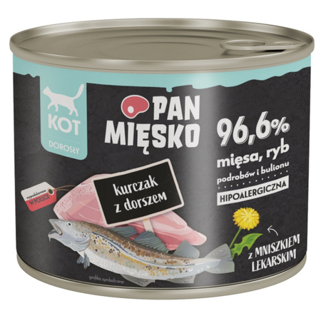 kurcza z dorszem pan mieso dla kota 200g