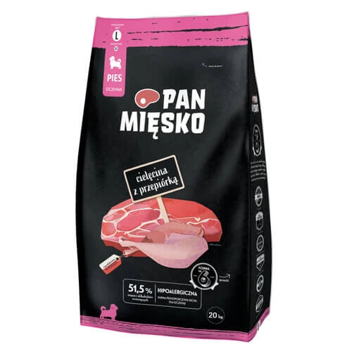 Pan Mięsko cielęcina z przepiórka L dla szczeniąt 20kg