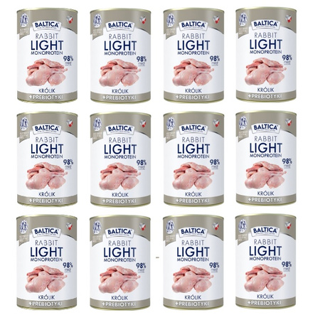 Karma mokra Rabbit LIGHT prebiotic 12x400g