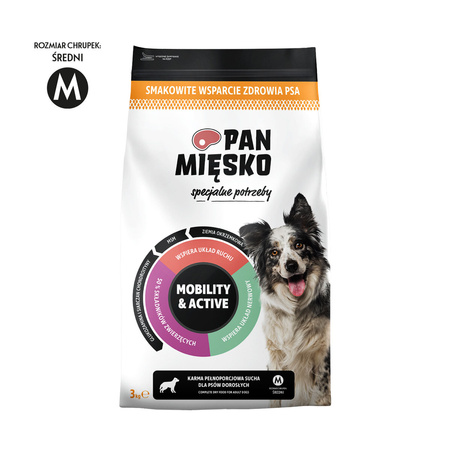Karma dla psów aktywnych Pan Mięsko Specjalne potrzeby Mobility&Active (dorosły) M 3 kg