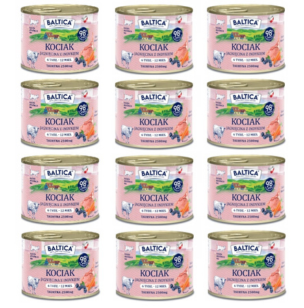 Karma mokra kociak jagnięcina z indykiem 12x185g