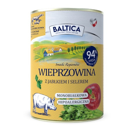 Baltica karma mokra hipoalergiczna wieprzowina z jabłkiem 12x400g