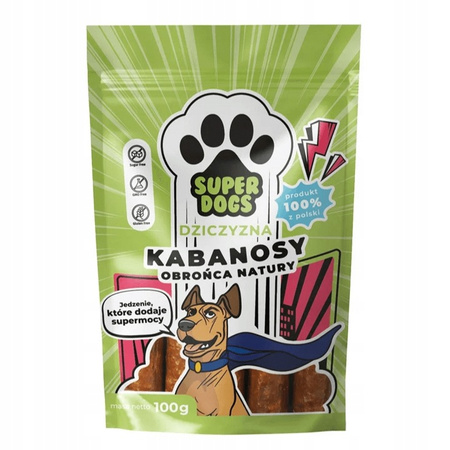 Superdogs kabanosy dziczyzna 100g Uniszki