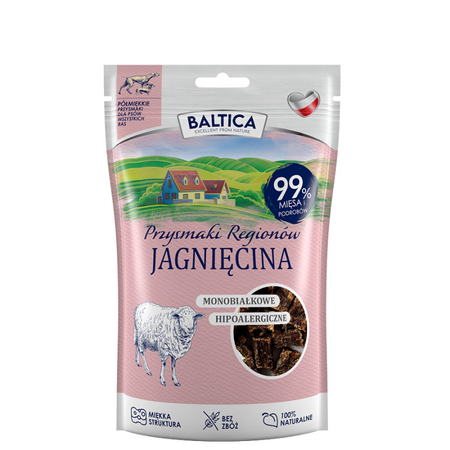 Smaczki dla psa Półmiękkie Baltica przysmaki regionu jagnięcina 80g monobiałkowe