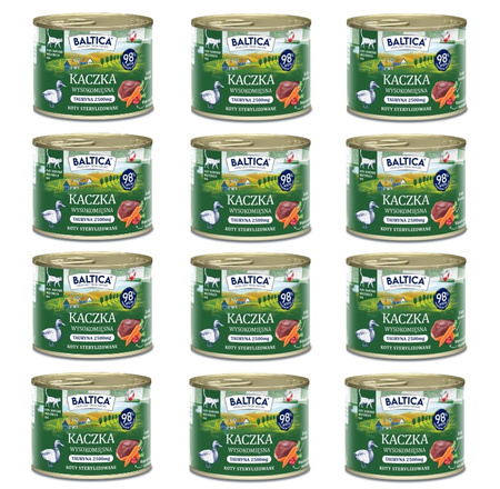 Karma mokra dla kota BALTICA kaczka monobiałkowa 12x185g
