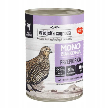 Wiejska zagroda Monobiałkowa przepiórka 6x400g