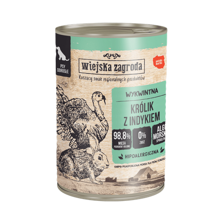 Wiejska Zagroda Mix smaków królik, dorsz, indyk, kaczka 12x400g