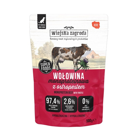 Karma mokra Wołowina dla psa Wiejska Zagroda Monoproteinowa (dorosły) 5x500g