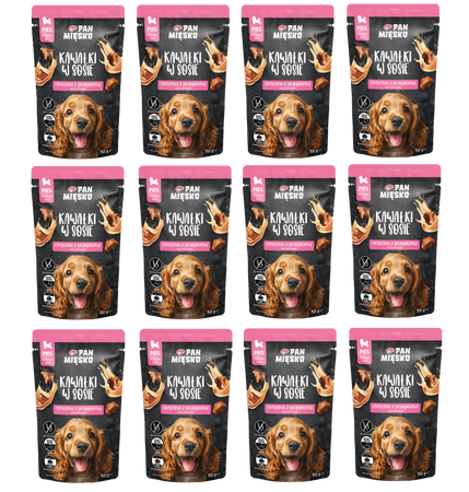 Pan Mięsko cielęcina z przepiórką szczeniak kawałki w sosie 12x150g