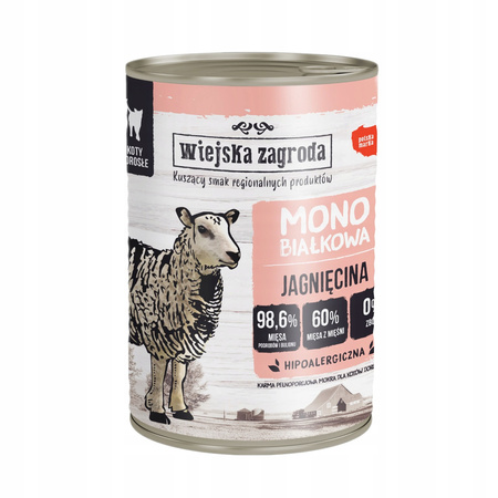 Wiejska zagroda Monobiałkowa jagnięcina 6x400g
