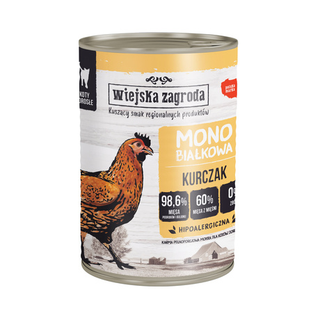Wiejska Zagroda Monobiałkowa Kurczak 12x400g