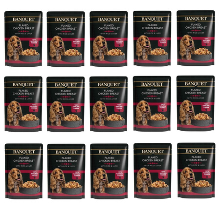 Banquet .kurczak z ryżem i wątróbką 15x100g