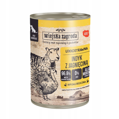 Wiejska Zagroda Mix smaków królik, dorsz, indyk, kaczka 12x400g
