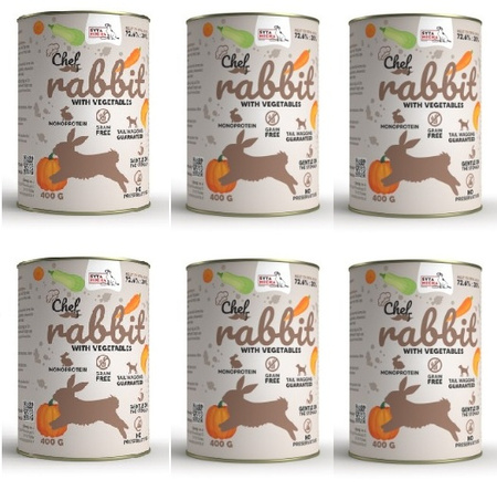Syta Micha Karma Mokra CHEF Królik z warzywami 6x400g monobiałkowa