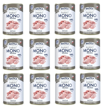 Baltica Karma mokra Rabbit 99% & prebiotics 12x400g