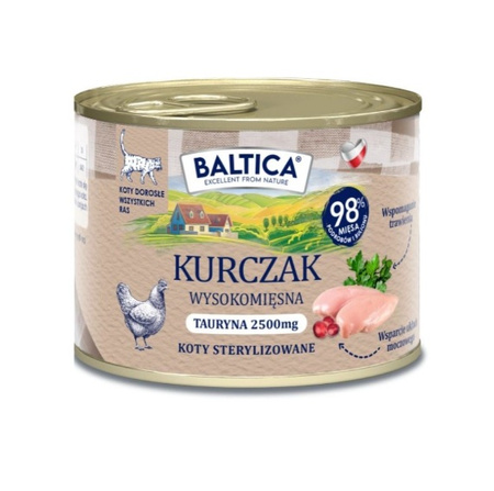 Baltica karma mokra dla kota kurczak 12x185g