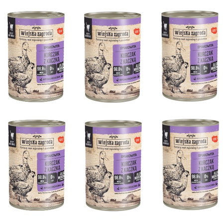 Wiejska Zagroda kurczak z kaczką dla kota 6x400g