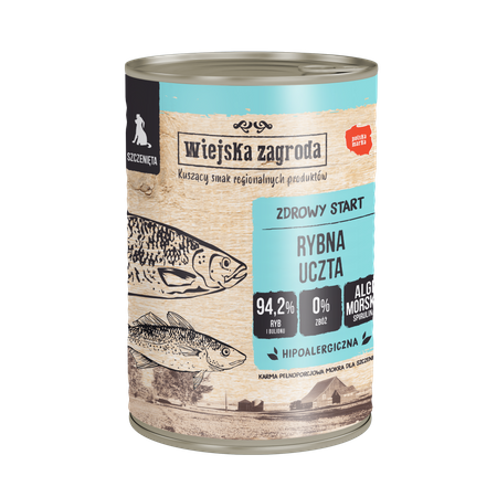 Wiejska Zagroda Rybna Uczta dla szczeniąt 12x400g