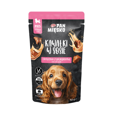 Pan Mięsko cielęcina z przepiórką szczeniak kawałki w sosie 12x150g