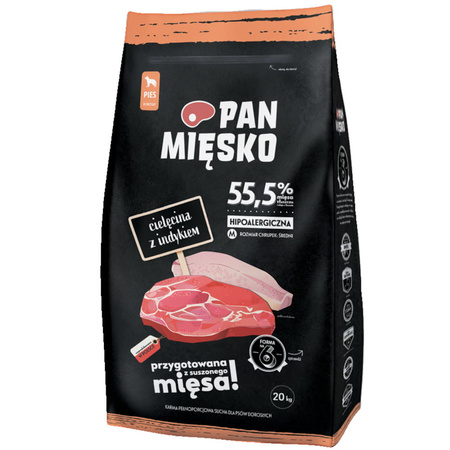 Pan Mięsko cielęcina z indykiem chrupki M 20kg