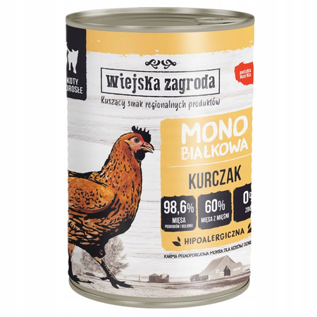 Wiejska zagroda Monobiałkowa dla kota kurczak 6x400g