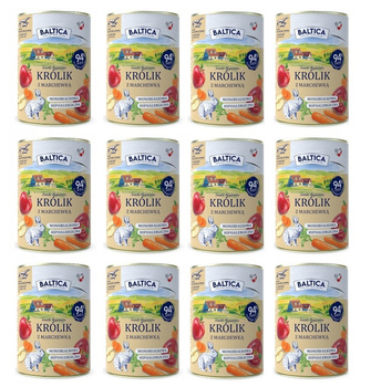 Baltica karma mokra dla psa królik z marchewką 12x400g