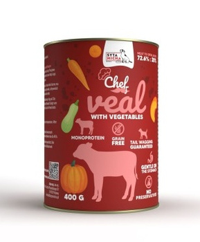 Syta Micha Karma Mokra CHEF Cielęcina z warzywami 400g monobiałkowa