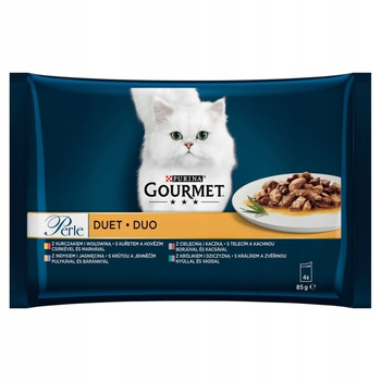 PURINA GOURMET PERLE DUET MIĘSNY dla kota MOKRA KARMA 4x85g