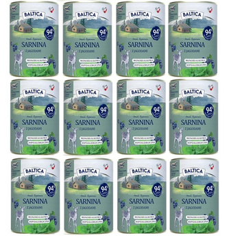 Karma monobiałkowa mokra karma Baltica sarnina z jagodami 12x400g zdrowa karma