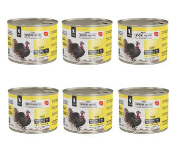 Wiejska Zagroda monobiałkowa indyk dla kota kociak 6x200g