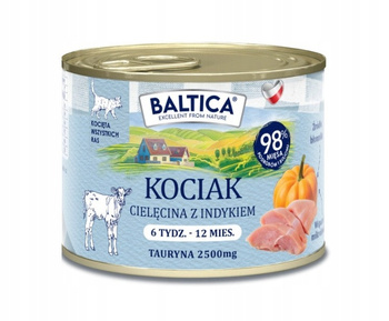 Karma mokra dla kociąt BALTICA cielęcina z indykiem 185g