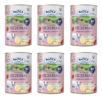 Baltica Jagnięcina z bananem 6x400g szczeniak