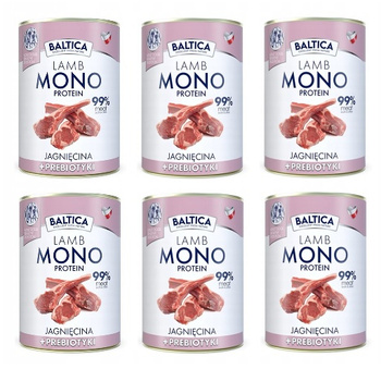Baltica monobiałkowa karma z prebiotykami jagnięcina nutraceutic 6x400g