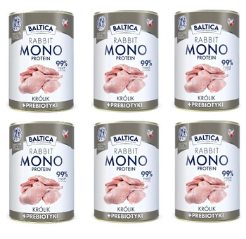 Baltica Karma mokra Rabbit 99% & prebiotics 6x400g