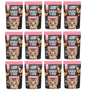 Pan mięsko kurczak z królikiem kawałki w sosie kociak12x 85g