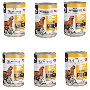 Wiejska Zagroda Monobiałkowa dla psa kurczak 6x400g