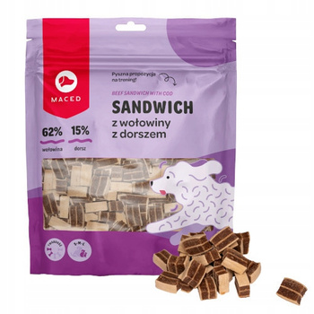 Przysmaki dla psów Sandwitch z wołowiny z dorszem 500g MIĘKKIE