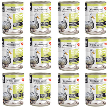 Wiejska Zagroda Monobiałowa Kaczka 12x400g