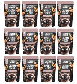 Saszetki dla kotów Pan Mięsko kawałki w sosie dla kota kurczak 12x85g