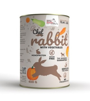 Syta Micha Karma Mokra CHEF Królik z warzywami 400g monobiałkowa