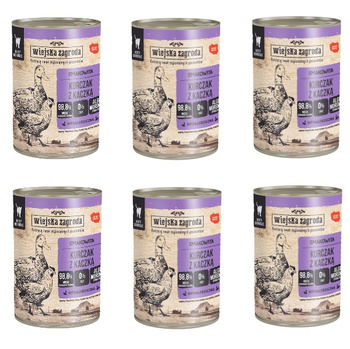 Wiejska Zagroda kurczak z kaczką dla kota 6x400g