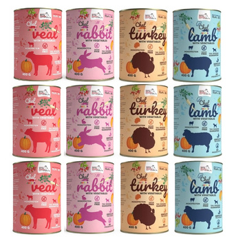 Karma mokra dla szczeniąt mix smaków Syta Micha CHEF 12x400g