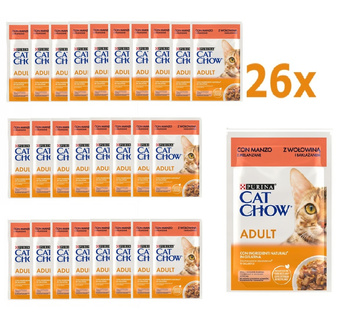 CAT CHOW ADULT Wołowina Bakłażan 26x85g
