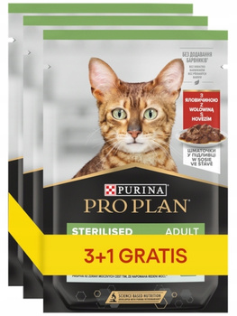 PURINA PRO PLAN STERLILISED BEEF wołowina 4x85g