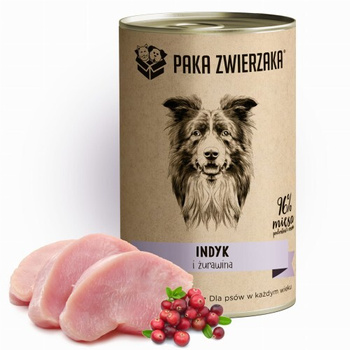 Paka zwierzaka Indyk z  Żurawiną 400g