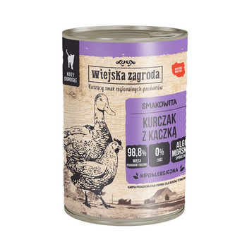 Wiejska Zagroda kurczak z kaczką dla kota 400g
