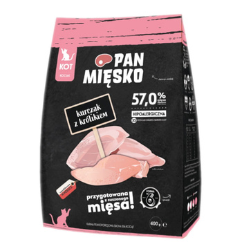 Pan Mięsko kurczak z królikiem chrupki Xs 400g