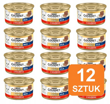 GOURMET GOLD - Mus z wołowiną 12x85g