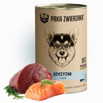 Paka zwierzaka dziczyzna z łososiem 400g